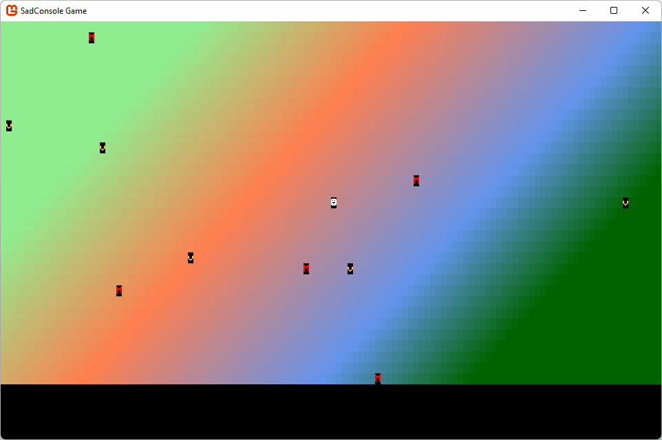 Player moving around and picking up treasure.